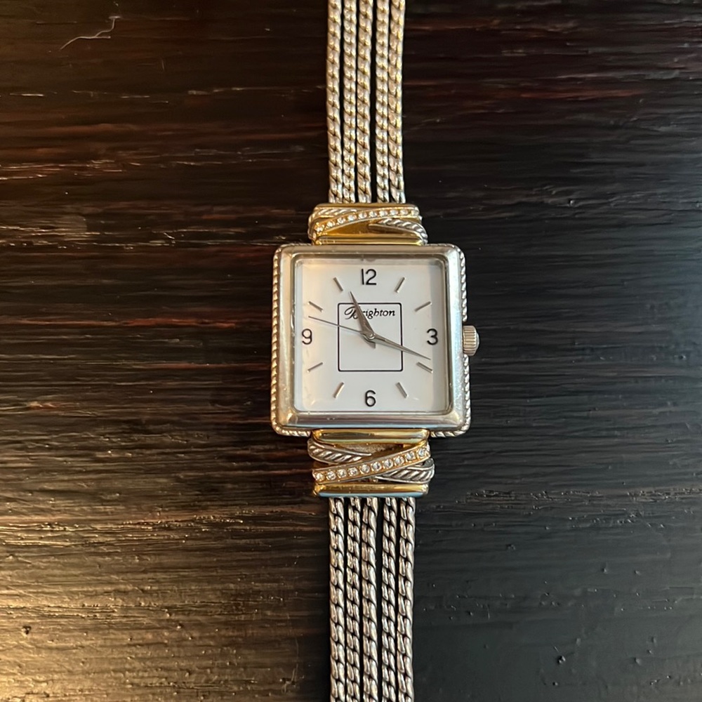 Gorgeous Brighton Neptune’s Rings two tone watch with square face